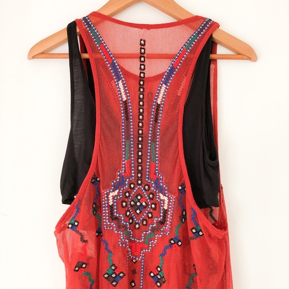 Free People Red Embroidered Maxi Dress - Picture 3 of 14